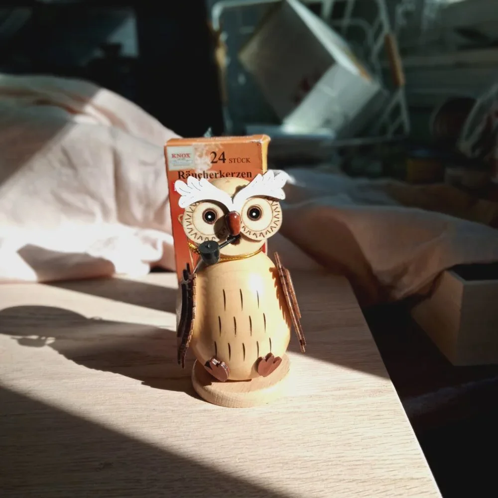 COPY - Beechwood owl incense burner